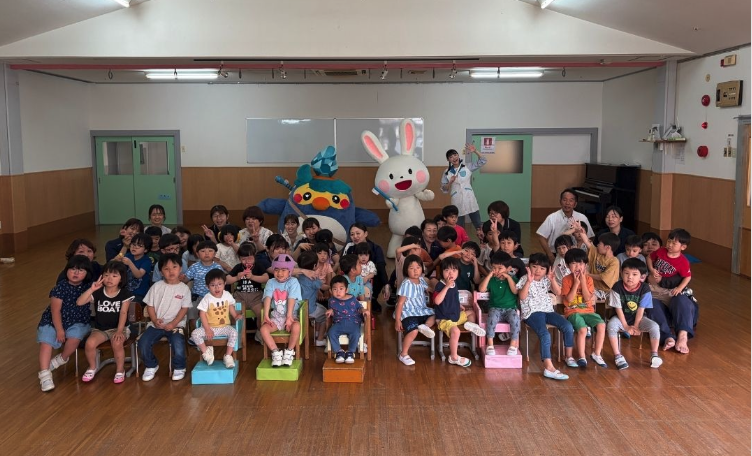 2026/6/5(金)宮崎市の児童発達支援センター わかば園にはみがきうさぎとロクローが遊びに行ってきました🐰🪥